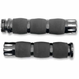 Avon Grips Air Cushioned Rival Grips In Black Anodised Finish For Metric Touring Motorcycles (MT-AIR-90-AN-RI)