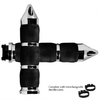 Avon Grips Air Cushioned Spike Grips In Chrome Finish For Metric Touring Motorcycles (MT-AIR-90-CH-SP)
