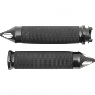 Avon Grips Custom Contour Spiked Grips In Black Anodised Finish For Metric Touring Motorcycles (MT-CC-86-AN-SPK)