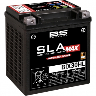BS Battery SLA Max Factory-Activated AGM Maintenance-Free Battery 12V 400A For 1999-2021 FLT/FLHT/FLHX/FLTR/FLHR And 09-23 H-D FL Trikes (300884)
