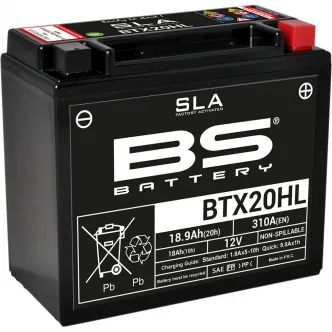 BS Battery BTX20HL AGM Battery 310 CCA For Harley Davidson 2000-2025 Softail, 2024-2025 Pan America, 1999-2017 Dyna, 2008-2017 V-Rod 1250cc, 1997-2003 Sportster Models & 1997-2002 Buell M2/S3/X1 (300689)