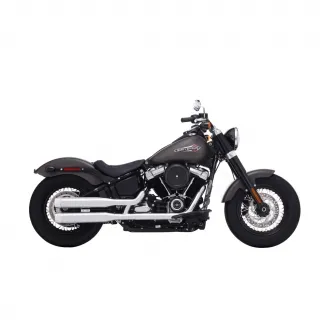 Rinehart Racing 3.5 Inch Slip-On Mufflers In Chrome With Chrome End Caps For 2018-2024 Softail Breakout, Slim, Street Bob, Low Rider & Fat Boy Models (500-1200C)
