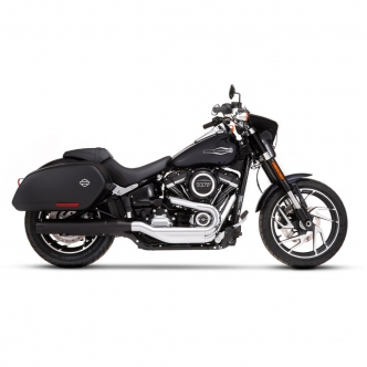 Rinehart Racing 4 Inch Muffler Slip-On In Black With Black End Caps For 2018-2023 Softail Sport Glides (500-1231)