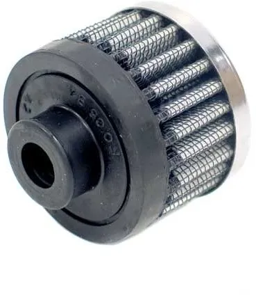 K&N Crankcase Vent Filter 1/2 Inch Rubber Base in Chrome Finish With Studs (62-1330)