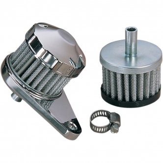 EMGO Crankcase Breather Filter in Chrome Finish (14-20900)