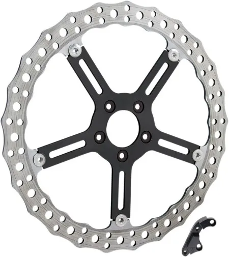 Arlen Ness 15 Inch Brake Rotor Kit Right Big Brake For 2015-2017 Softail, 2006-2017 Dyna With Stock 11.8 Inch Hub Mount Rotor And 18 Inch Or Larger Front Wheel Models (02-995)