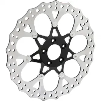 Arlen Ness 14 Inch Brake Rotor Procross Wheel Front in Black Finish For 2008-2023 Touring With Ness 6-Piston Caliper Or Stock Caliper With Ness Bracket Models (33-10101-203)