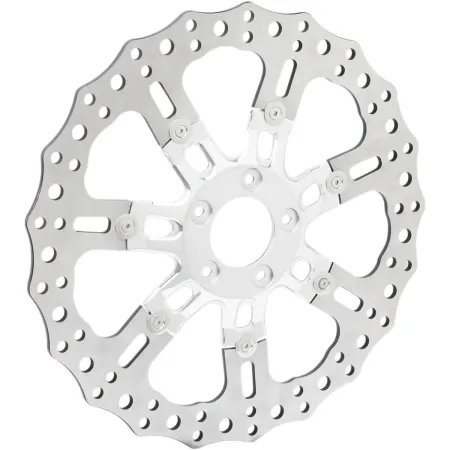Arlen Ness 7-Valve 14 Inch Front Brake Rotor in Chrome Finish For Arlen Ness 7-Valve Wheels (33-10302-203)