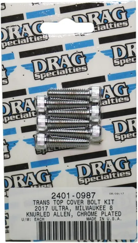 Drag Specialties Bolt Kit Transmission Top Cover Knurled Allen Head Chrome Finish For 2017-2023 All M8 Models (MK786)