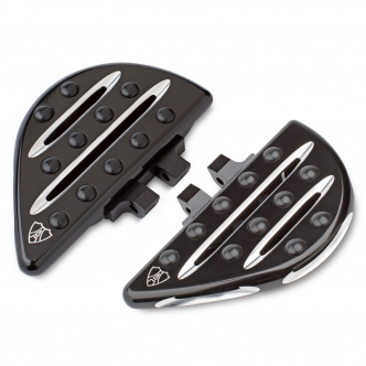 Arlen Ness Deep Cut Passenger Floorboards In Black Finish For 2014-2018 Indian Chief, Chieftain, Springfield & Roadmaster Motorcycles (P-3008)