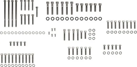 Drag Specialties Complete Motor Set Knurled Black Chrome Socket-Head For 2007-2017 FXST/FLST/FXD Models (MK699BK)