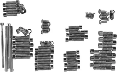 Drag Specialties Complete Motor Set Smooth Black Chrome Socket-Head For 2007-2017 FXST/FLST/FXD Models (MK699SBK)