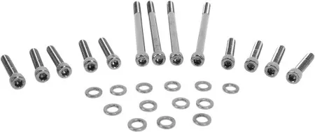 Drag Specialties Primary Cover Set Knurled Black Chrome Socket-Head For 2007-2017 FXST/FLST/FXD Models (MK672BK)