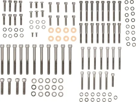 Drag Specialties Complete Motor Set Knurled Black Chrome Socket-Head For 2004-2022 XL Models (MK694BK)