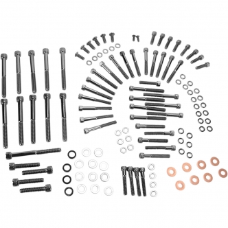 Drag Specialties Complete Motor Set Knurled Black Chrome Socket-Head For 2004-2020 XL Models (MK694BK)