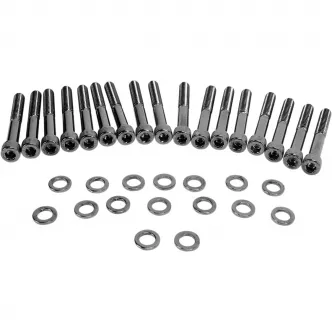 Drag Specialties Primary Cover Set Knurled Black Chrome Socket-Head For 2004-2022 XL Models (MK685BK)