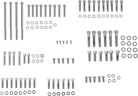 Drag Specialties Complete Motor Set Knurled Chrome Socket-Head For 2007-2016 FLHT/FLHR/FLHX/FLTR Models (MK700)