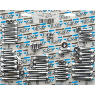 Drag Specialties Complete Motor Set Knurled Chrome Socket-Head For 2006 FXD Models (MK658)