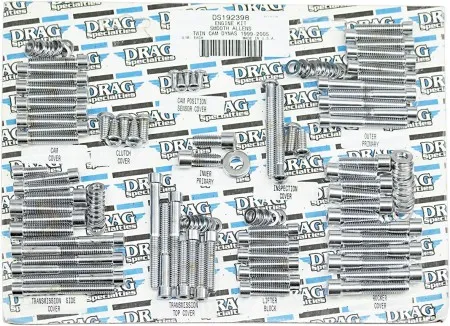 Drag Specialties Engine Case Set Smooth Chrome Socket-Head For 1999-2004 Twin Cam Models (MK371S)