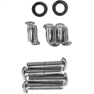 Drag Specialties Handlebar Lever Mount and Master Cylinder Cover Knurled Chrome Socket-Head For 1999-2014 Twin Cam (Except 2008-2014 Dressers) Models (MK298)
