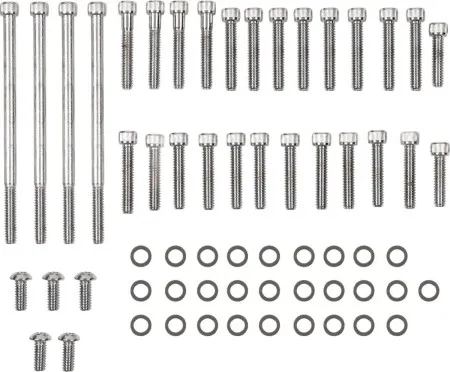 Drag Specialties Side Cover Set Smooth Socket-Head Side Cover Chrome Bolt Kit For 2007-2017 FXST/FLST/FXD Models (MK695S)