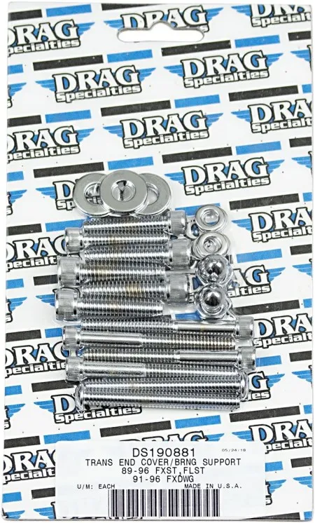 Drag Specialties Transmission End Cover And Bearing Support Plate Bolt Kit For 1989-2006 FXST/FLST, 1999-2005 FXDWG Models (MK268)