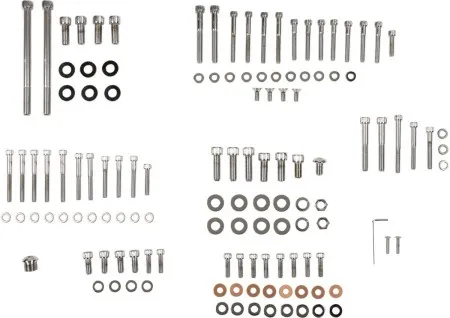 Drag Specialties Knurled Complete Motor Set Chrome Socket-Head Bolt Kit For 1991-2003 XL Models (MK244)