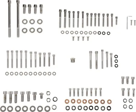 Drag Specialties Smooth Complete Motor Set Chrome Socket-Head Bolt Kit For 1991-2003 XL Models (MK244S)