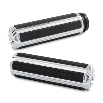 Arlen Ness 10 Gauge Comfort Grips In Chrome Finish For 2015-2022 Indian Scout & 2016-Up Victory Octane Motorcycles (P-5000)