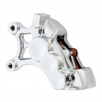 Arlen Ness Front Left 6 Piston Differential Bore Caliper In Chrome Finish For 14 Inch Rotors On Harley Davidson 2015-2017 Softail, 2008-2021 Touring, 2006-2017 Dyna & 2014-2020 Sportsters With ABS & Non-ABS (02-210)