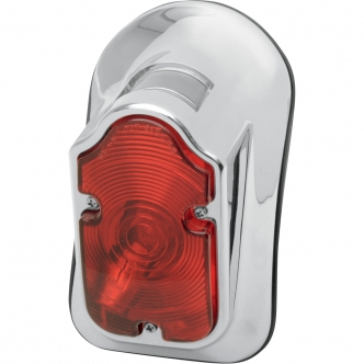 Drag Specialties Tombstone Style Taillight in Chrome Housing With Red Lens (12-0400)