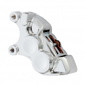 Arlen Ness Front Left 4 Piston Caliper In Chrome Finish For 2015-2017 Softail, 2008-2023 Touring, 2006-2017 Dyna & 2014-2020 Sportsters With ABS & Non-ABS (02-220)
