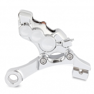 Arlen Ness Rear 6 Piston Differential Bore Caliper & Bracket Kit In Chrome Finish For Harley Davidson 2008-2023 Touring Motorcycles (02-302)