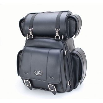 Saddlemen Sissy Bar Bag CD3600 Rear Synthetic Leather in Black Finish (3515-0171)