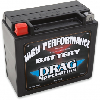 Drag Specialties Battery High Performance AGM 12V Lead Acid Replacement in Black Finish For 86-96 Sportster, 86-90 FLST, 84-90 FXST, 85 FXE, 84-94 FXR, 94-96 S2/T, 88-90 RR1200, 89-93 RS1200, 91-93 RSS1200, 87 RR1000 Buell (DRSM72RBH)