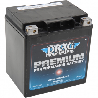 Drag Specialties Battery Premium (GYZ) 12V Lead Acid Replacement 166mm x 126mm x 175mm in Black Finish For 1999-2023 FLT/FLHT/FLHX/FLTR/FLHR And 09-23 Trike Models (DRSM7232HL)