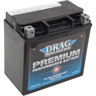 Drag Specialties Battery Premium (GYZ) 12V Lead Acid Replacement 150mm x 87mm x 145mm in Black Finish For 2004-2020 XL, 2015-2020 XG 500/750/750A Models (DRSM7216HL)