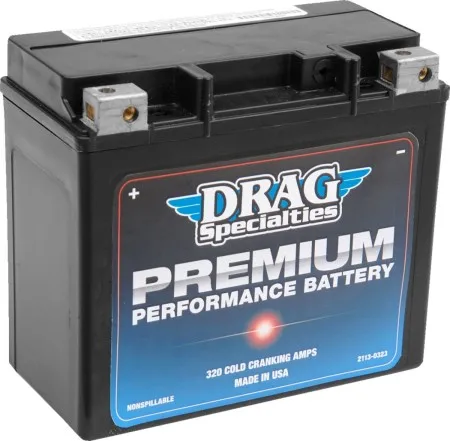 Drag Specialties Premium Performance Battery 320 CCA For 1986-1996 XL Sportster, 1984-1990 Softail & 1984-1994 FXR Models (DRSM72RGH)