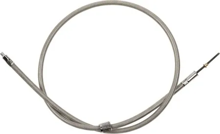 Drag Specialties Speedo Cable 38.5 Inch in Stainless Steel Finish For 1974- Early 1984 XL, 1987-1988 Touring, 1984-1995 Softail, 1991-1994 Dyna, 1984-1985 FXWG Models (5390900B)