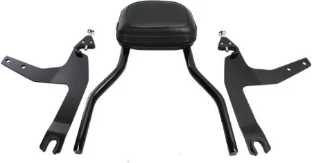 Cobra Detachable Round 14 Inch Backrest Kit in Black Finish For 2007-2017 FXST/FLST Models (602-2002B)