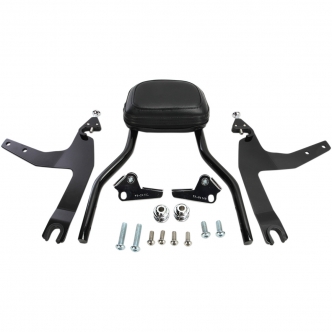 Cobra Detachable Round 14 Inch Backrest Kit in Black Finish For 2007-2017 FXST/FLST Models (602-2002B)