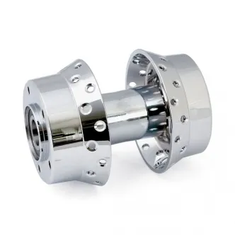 DOSS Front Wheel Hub Standard Style Dual Disc, 40 Spoke With 5/16 Inch Mount Holes in Chrome Finish For 2000-2007 FLT/Touring Models (ARM242199)