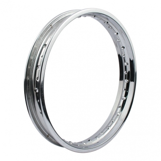 DOSS Wheel Rim 2.15 x 18 Custom Style, 40 Spoke, Metal Center Valve in Chromed Steel Finish (ARM458705)