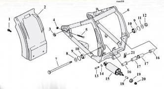 Swingarm Breakdown Diagram For 2000-2017 Softail Models (ARM000248)