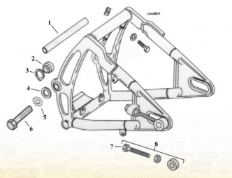 Swingarm Breakdown Diagram For 1984-1999 Softail Models (ARM000248)