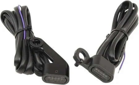 Drag Specialties Handlebar LED Turn Signals in Black Finish With Smoke Lens For 2009-2017 Touring, 2015-2023 Softail With Mechanical Clutch (L22-0232MBMENU) (2040-2143)