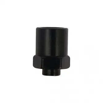 TRW Varioflex Connector M10 x 1.25, Int. Threaded, Female Inverted Flare, Large Hole, No Pin in Black Anodized Finish (ARM444015)