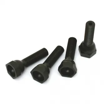 Jims 4340 Chome Moly Steel Tappet Screw For Extreme Use Screw Has Oil Through Center 3/8 Ball End, 9/32 Inch-32 Thread (4 Pack) (18555-36HK)