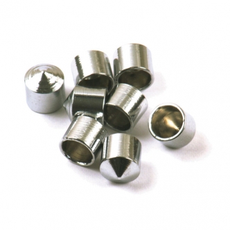 DOSS Tappet Block Bolt Caps in Chrome Finish Fits With 12 Point Bolts Only (Secure With Silicone Adhesive) For Late 1976-1999 B.T. (Excluding TC) Models (8 Pack) (ARM677209)