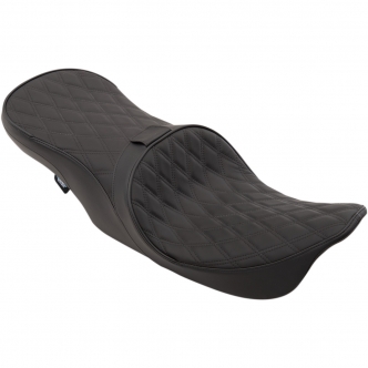 Drag Specialties 2-Up Double Diamond Stitched Seat in Black For 1997-2007 FLHR, 2006-2007 FLHX Models (0801-1169)
